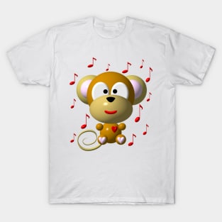 Cute Musical Monkey T-Shirt